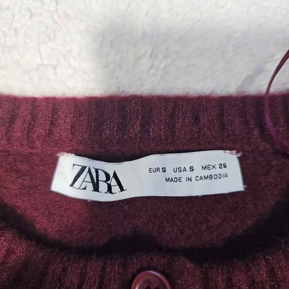 Zara 100% wool round neck, long-sleeve jacket. Front button closure - Picture 7 of 12